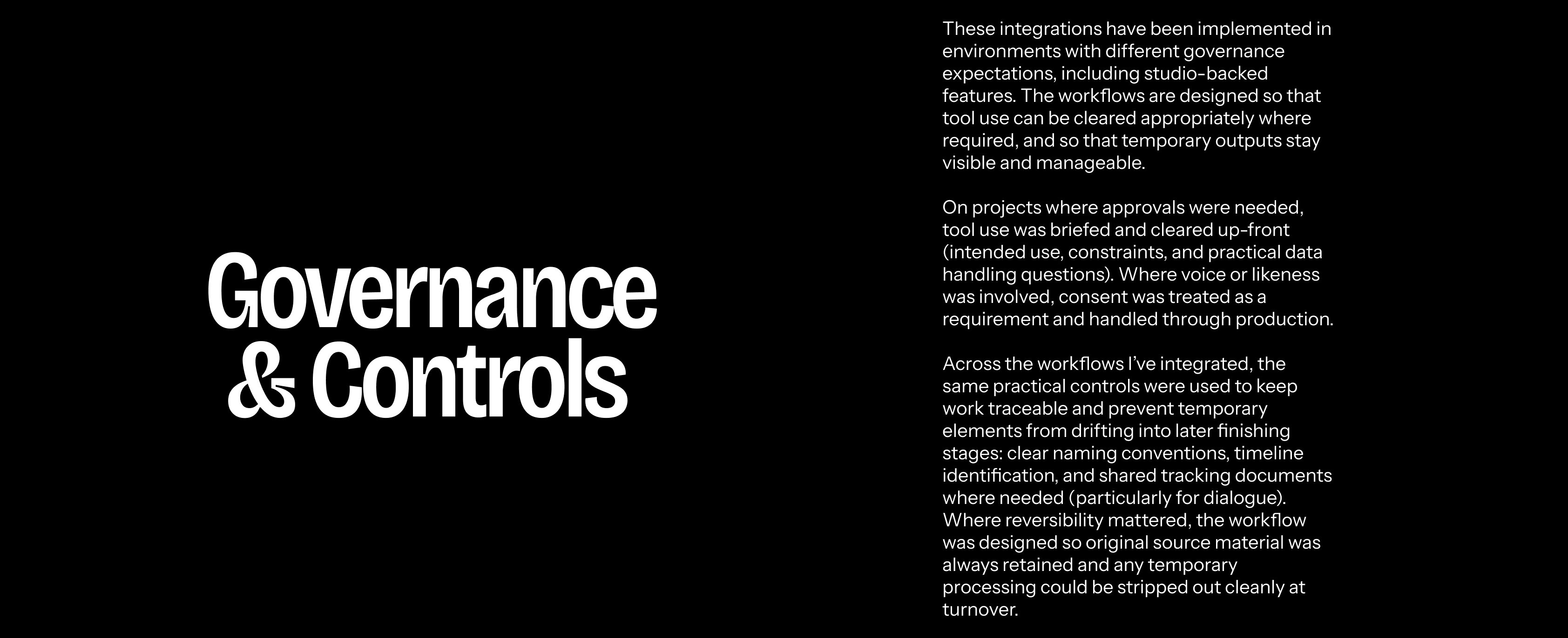 Governance and Controls